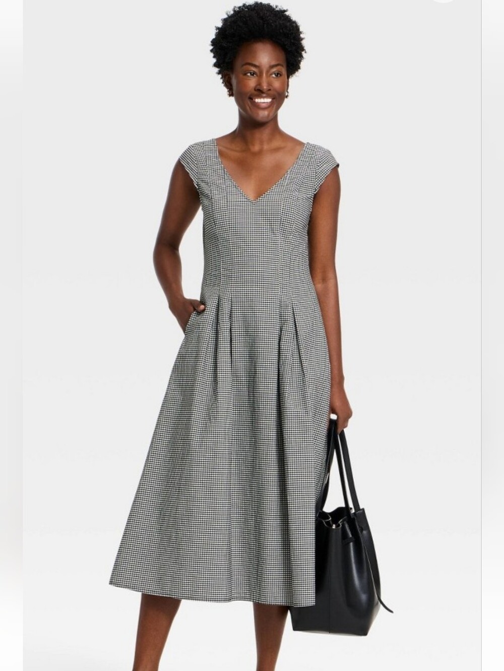 NWT A New Day Gingham Corset Midi Dress-Small